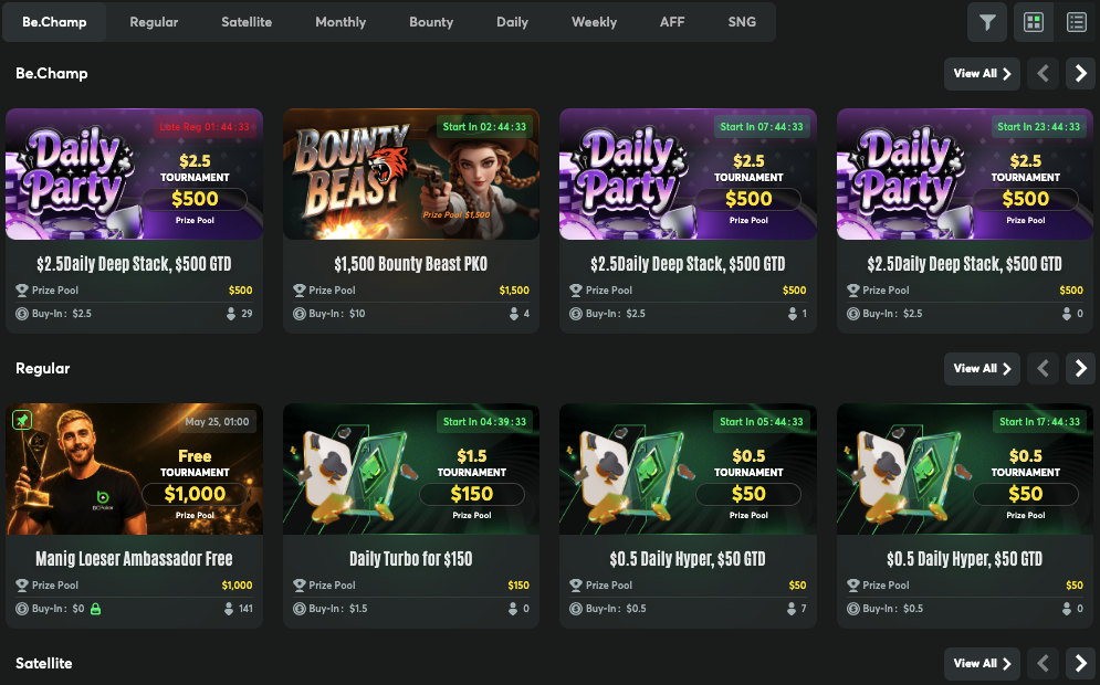 BCPoker Tournaments